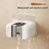 Nuevo modelo de clip de pared para fregona, gancho sin taladrar para pared de baño, soporte para escobas, colgador de fregonas