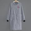Avental Longo de Algodão e Linho para Uso Doméstico Feminino, Blusa de Cozinha para Casa, Confortável, Respirável e Resistente a Manchas, Roupa de Trabalho Feminina para Tarefas Domésticas