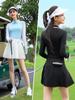 Ropa de Golf para Mujer Polo de Seda Helada de Manga Larga Ropa de Primavera y Verano Camiseta de Tenis para Mujer Top Falda Corta Conjunto de Ropa