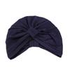 Touca Turban de Tecido Elástico Super Macio com Nó Estilo Étnico Touca Base Cor Sólida Touca para Quimioterapia TJM-469
