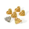 Pendientes de joyería estilo europeo y americano de alta gama con forma de corazón de acero inoxidable pendientes de oro de 18k que no se decoloran anillo para niñas