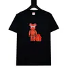 Camiseta de Manga Curta Supreme, Marca de Moda Americana de Peso Pesado, Estampa Clássica de Letras, Gola Redonda Boxy, Caimento Solto, Manga Meia-Manga para Homens e Mulheres