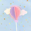 Decoración de Pastel de Cumpleaños Tarjeta de Globo Aerostático Estéreo Fiesta de Horneado Nube de Bola Enchufe Mesa de Postre para Bebé Decoración