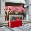 Puesto Plegable Móvil Carpa Exterior Soporte de Exhibición Carrito Promocional de Madera Maciza Puesto de Mercado Nocturno