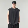 Chaleco deportivo estilo americano para hombre, corte holgado, marca de moda de verano, camiseta sin mangas, sudadera de baloncesto y fitness, camiseta de manga corta