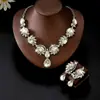 Amazon E-Commerce Juego de Collar y Aretes de Piedras Preciosas Europeas y Americanas, Accesorios de Moda para Vestidos de Banquete de Novia al por Mayor