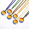 Nuevo Estilo Colgante Vajra Mantra de Vidrio Redondo Ovalado de Plástico Colgante Collar Gran Compasión Nudo Fijo Regalo Budista
