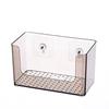 Caja de almacenamiento de pared con pasta transparente sin perforaciones, estante de almacenamiento para baño, caja de almacenamiento de mascarillas sin costuras y sin clavos