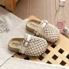 Sandalias tejidas cerradas con diseño calado 2026 nuevo modelo para niñas, chanclas de verano transpirables para exteriores, sandalias de playa de moda con suela gruesa