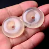 Colgante de Ágata Blanca Natural Hielo Calcedonia Azúcar Calcedonia Hebilla de Seguridad para Hombres y Mujeres Ágata Dorada Champaña Hebilla de Seguridad