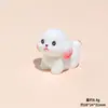 Muñeco Perro con Orejas Rosas Lindas Accesorios Lindos para Decoración de Casa de Muñecas DIY Adornos Pequeños para Coche Escritorio