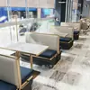 Sofá de Cabine Semicircular de Aço Inoxidável de Luxo Leve para Celebridades da Internet, Conjunto de Mesa e Cadeiras Comerciais para Restaurante de Hot Pot