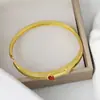 Pulsera Transfronteriza de Lujo Ligero con Circonita Roja Estilo Personalizado Exquisito Estilo Pequeño Chanel Retención de Color Pulsera de Nicho Pulsera al por Mayor