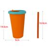 Taza de Silicona de Grado Alimenticio, Reutilizable, Anticaída, Taza con Popote para Niños, Taza Portátil para Enjuague Bucal para el Hogar, Vaso de Cerveza