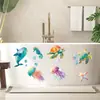 Pegatinas de pared autoadhesivas al por mayor transfronterizas con diseños de vida marina, pegatinas impermeables y antideslizantes para bañera, calcomanías removibles, directo del fabricante