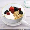 Fabricante Tazones Desechables de Plástico Hechos a Medida con Bordes Dorados, Vajilla Ps Transfronteriza, Tazones de Postre para Fiestas, Tazones Domésticos para Fruta y Desayuno