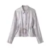 Ropa de Mujer Transfronteriza AliExpress 2026 Moda Europea y Americana Casual Camisa con Cinturón de Efecto de Luz Brillante Ceñidor de Cintura Mujer G80535