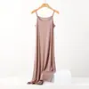 Talla Grande Gordo mm 100kg Modal Camisola Interior de Pijama Suelta Larga Anti-Exposición Falda Interior para Mujer
