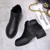 Comercio exterior Amazon botas cortas de cuero, botas de tacón bajo con hebilla de cinturón retro, elegantes botas Martin de suela plana transfronterizas europeas y americanas para mujer