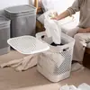 Cesta de plástico para ropa sucia cesto de lavandería sucio no 12 blanco gris oscuro un montón Jin Wu Pai