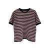 Camiseta básica de rayas jacquard Design Sense para mujer, primavera 2023, nueva, holgada, informal, de manga corta, interior, moderna