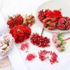 Gran flor artificial roja de espuma, flor unilateral, accesorios de fruta hechos a mano, producción de bricolaje, horquilla, flor envuelta, materiales de joyería