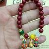 Pulsera de cinabrio pulsera arena dorada púrpura bestia dorada pulsera para mujer simple retro estilo étnico joyería regalo para año de nacimiento