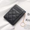 Cartera Sencilla de Monedas Estilo Coreano Bolso Creativo con Cremallera y Cadena Bolso de Monedas Ultra-delgado Portátil Bolso para Múltiples Tarjetas de Identificación