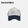 Marca de Moda Coreana de Nicho, Gorra de Béisbol de Malla Transpirable con Estampado de Dibujos Animados y Bloques de Color para Mujer, Protección Solar Primavera y Verano, Gorra de Pico Adelgazante