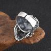 Anillo de dedo de calavera dominante exagerado de plata tailandesa retro anillo de ajuste de apertura para hombre de plata tailandesa personalidad popular