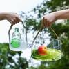 Cubo de Fruta Transparente Nuevo Cubo de Hielo Creativo para el Hogar Cesta Portátil Plato de Fruta de Plástico Cubo de Hielo Cesta de Picnic para Exteriores