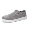 Mocasines de talla grande para hombre, zapatos casuales de lona, zapatos de slip-on para conducir, zapatos casuales unisex, grises y negros