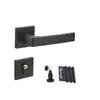 Fechadura de porta de quarto fechadura de porta de dormitório interna Fechadura dividida doméstica universal sucção magnética silenciosa fechadura com maçaneta de porta de madeira preta