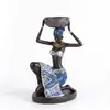 Adorno de escultura para candelabro de mujer africana de artesanía de resina de estilo minimalista nórdico y retro para decoración de sala de estar, mueble de TV y mesa de comedor