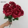 Buquê de Rosas Artificiais com 9 Pétalas, Decoração de Casamento, Flores Artificiais para Arranjo de Sala de Estar, Material para Arranjo de Flores, Várias Cores Disponíveis