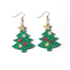 Personalizado de fábrica Europeo y Americano transfronterizo más vendido de dibujos animados Santa Claus tridimensional muñeco de nieve alce aretes Joyería navideña al por mayor