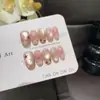 Caramelo Estrella Rosa MarrónUñas Portátiles Hechas a Mano con Puntos de Estrella Dulces y Frescos, Base Transparente, Estrellas Rosa Marrón, Efecto Iluminador, Arte de Uñas Atmosférico
