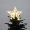 Estrella de punta para árbol de Navidad transfronteriza led luminosa árbol de Navidad transparente con luces estrella de cinco puntas decoraciones navideñas