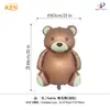Conjunto de 9 balões de folha de alumínio de urso fosco transfronteiriço para decoração de festa e presente de aniversário