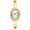 2026 Nova Pulseira de Banheira Oval Relógio Feminino com Números Romanos, Relógio de Quartzo Feminino Simples Vintage, Relógio de Prova