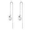 Brincos longos geométricos femininos com clipe de orelha de linha dupla simples, corrente de orelha elegante super fada, brincos para dois usos, todos combinando