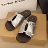Nuevas Sandalias Planas de Verano 2026 con Punta Abierta y de Deslizamiento para Mujer, Sandalias de Playa Casuales de Moda Estilo Birkenstock