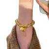 Nuevo Estilo Chino Lujo Cristal Imitación Pulsera con Cuentas Doradas Pulsera de Moda de Gama Alta con Etiqueta de Plata Rota Dios de la Riqueza