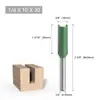 Juego de 7 Piezas de Brocas Verdes Rectas de Vástago de 1/4", de Filo Único y Doble, para Fresadora de Madera de Aleación, para Ranurar y Recortar