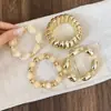 Conjunto de Pulseiras Elásticas Acrílicas Geométricas Irregulares Pulseira de Contas Simples Fresca para o Dia a Dia Acessórios de Mão com Toque de Luxo