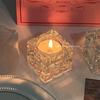 Vaso de Vidro Castiçal de Gelo Francês Retrô Ornamentos Jantar Romântico à Luz de Velas Castiçal Decoração Suave Foto