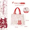 Sacola de Lembrança de Casamento, Bolsa de Lona com Padrão de Logo de Madrinha, Bolsa de Lona, Dupla Felicidade, Bolsa de Doces de Casamento de Alto Padrão