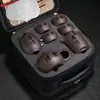 Conjunto de Chá Presente Conjunto de Chá Portátil para Viagem Zisha Vidro Copo Rápido Copo de Justiça Uma Panela Seis Copos Separação de Água e Chá Conjunto Completo