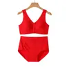 Sutiã de Algodão Portátil com Renda Fashion Vermelho Grande, Design de Renda, para Mães de Meia-idade e Idosas - Sutiã para os Anos de Vida