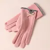 Luvas Quentes para Mulheres no Inverno, Espessadas com Lã, Fofas, à Prova de Vento, Espessadas com Lã, Adequadas para Ciclismo ao Ar Livre, Luvas Quentes com Tela Sensível ao Toque